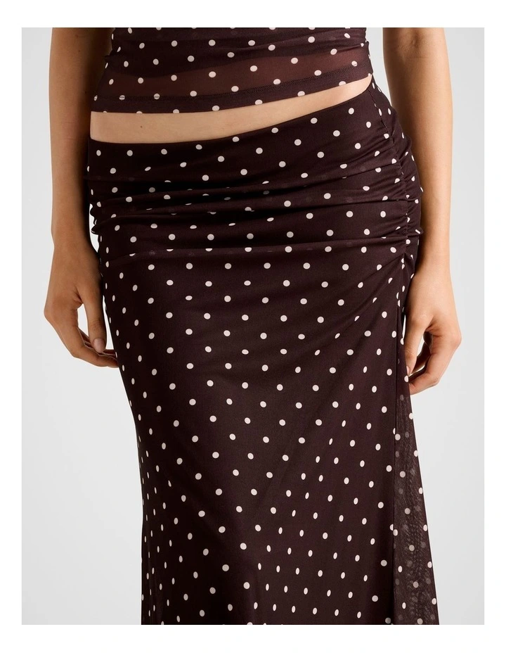 Mimi Flute Maxi Skirt in Brown image 4