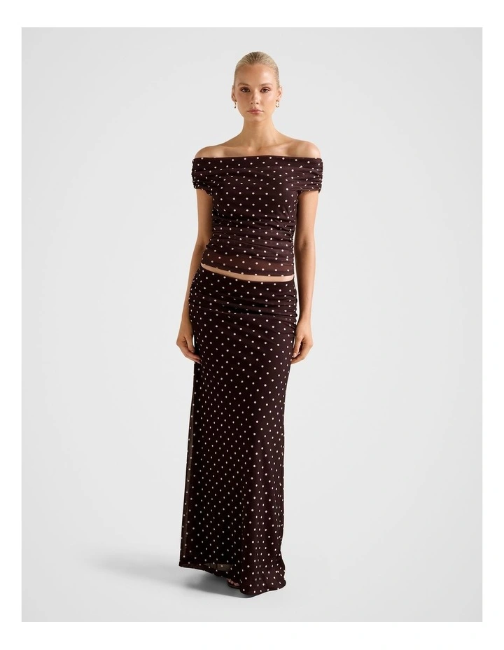 Mimi Flute Maxi Skirt in Brown image 5