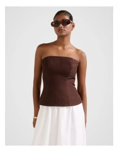 Helena Strapless Midi Dress in White