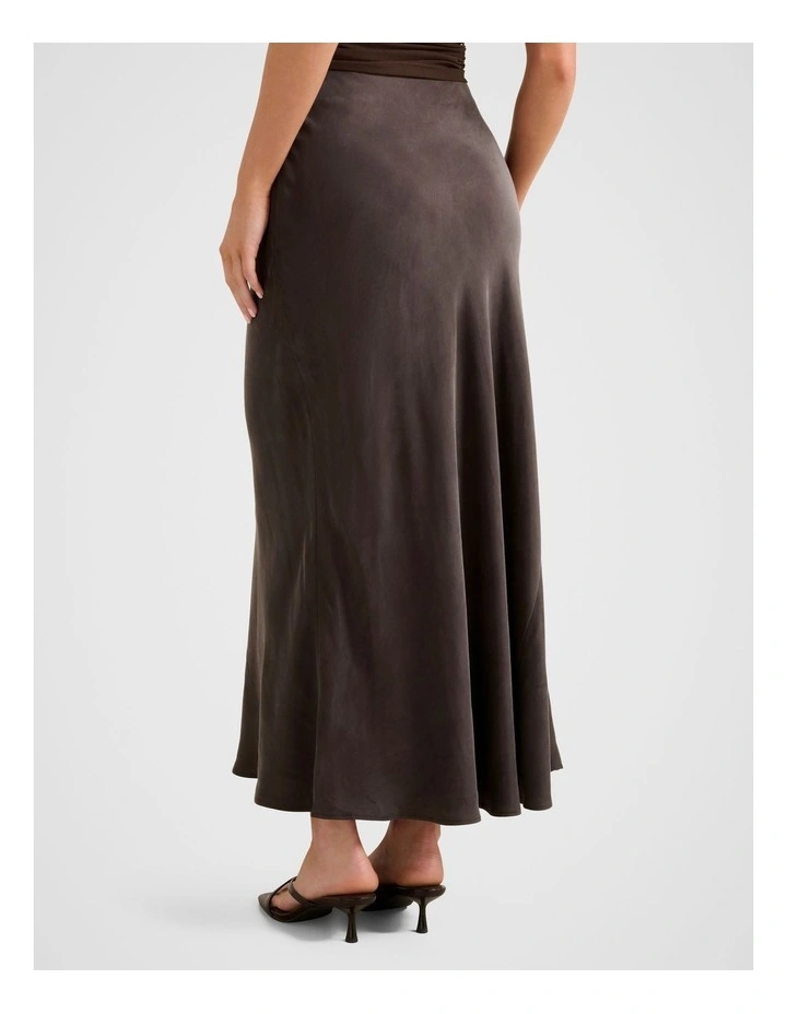 Nesta Cupro Maxi Skirt in Brown image 2