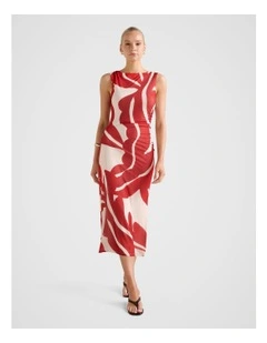 Ally Sleeveless Mesh Midi Dress in Multi