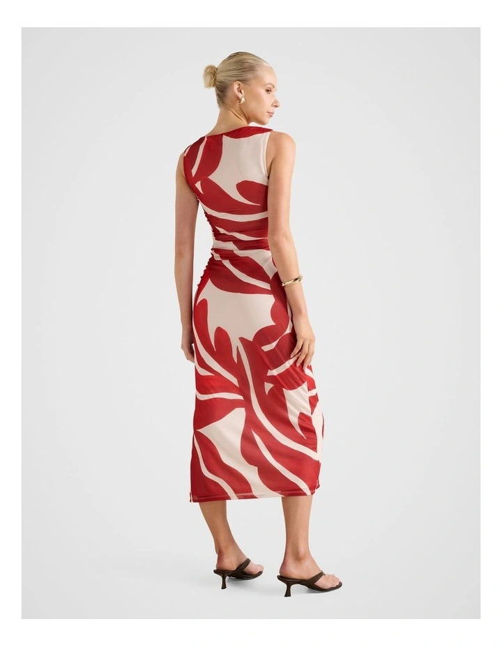 Ally Sleeveless Mesh Midi Dress in Multi image 2