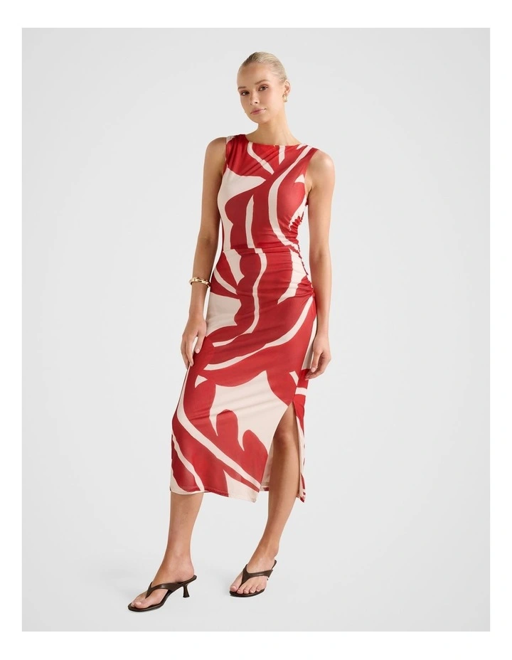 Ally Sleeveless Mesh Midi Dress in Multi image 3