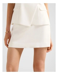 Kat A-Line Mini Skirt in White