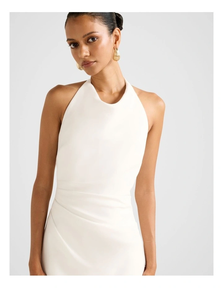 Tina Halter Neck Mini Dress in White image 4