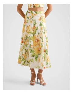 Alina Circle Midi Skirt in Multi