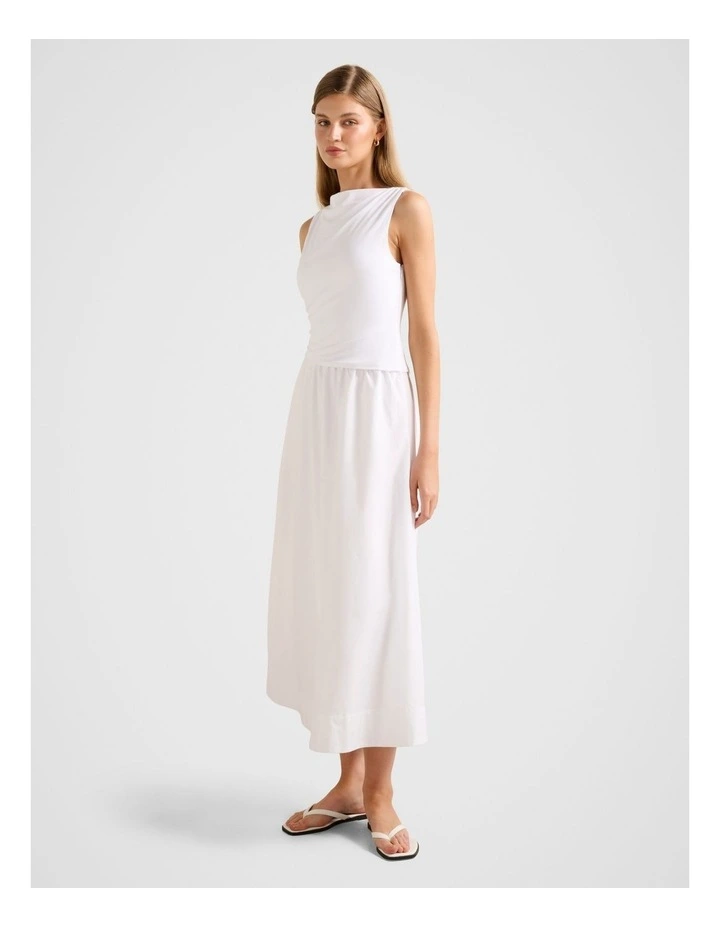 Felicity Asymmetric 2 in 1 Midi Dress in White image 3