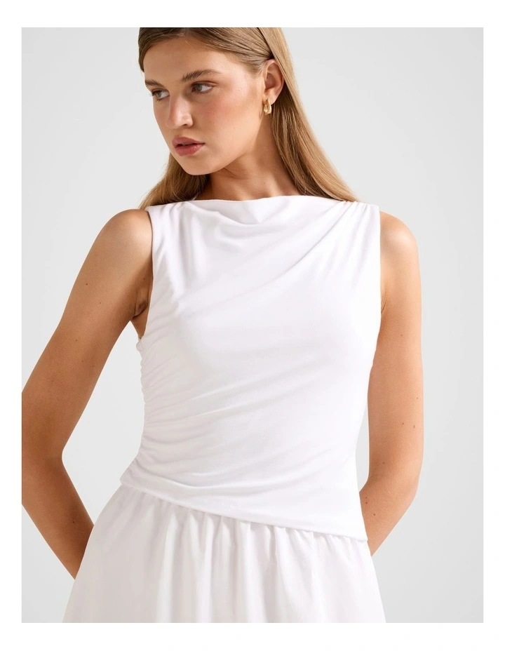 Felicity Asymmetric 2 in 1 Midi Dress in White image 4