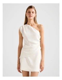 Adriana Asymmetrical Tuck Top in White