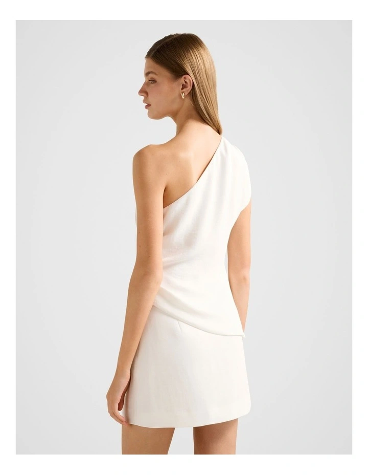 Adriana Asymmetrical Tuck Top in White image 2