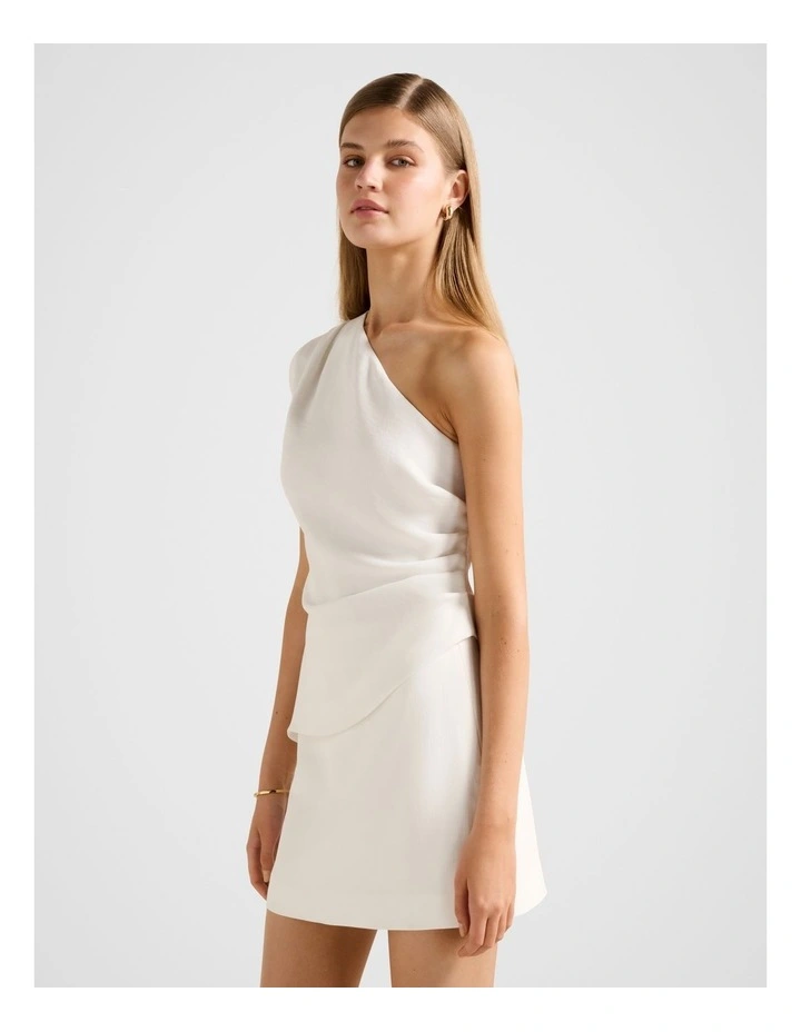 Adriana Asymmetrical Tuck Top in White image 3