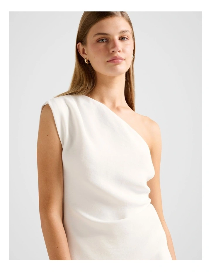 Adriana Asymmetrical Tuck Top in White image 4