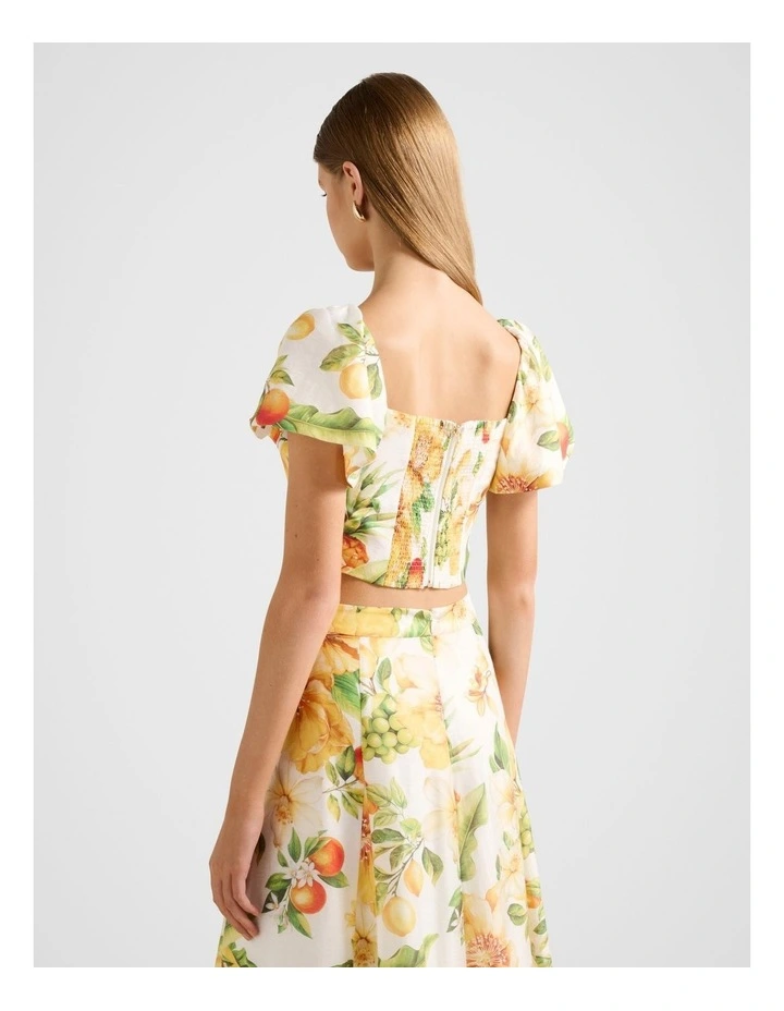 Jane Printed Cropped Top in Multi image 2