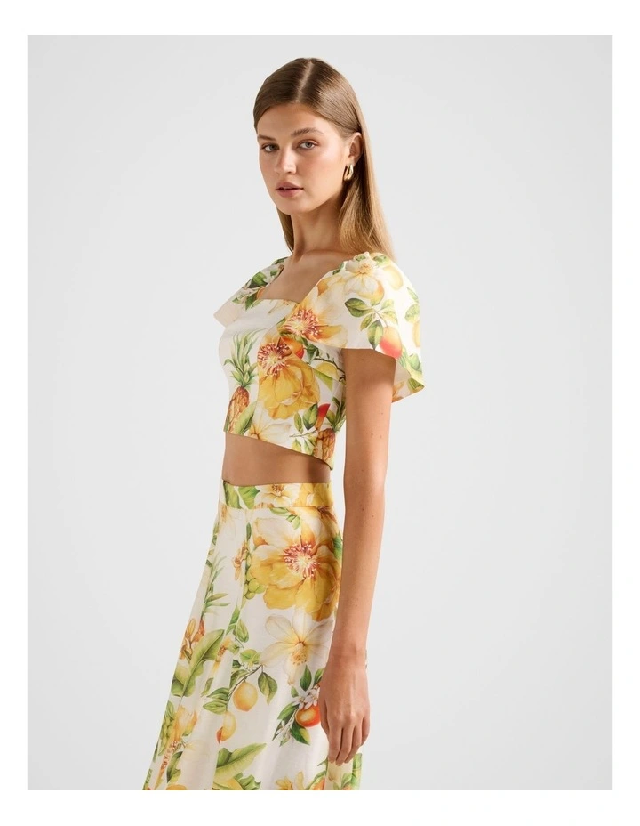 Jane Printed Cropped Top in Multi image 3