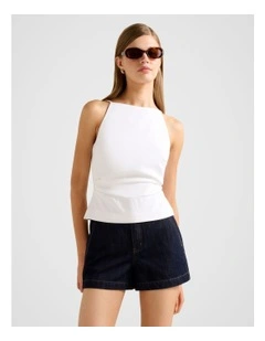 Nellie Open Back Top in White