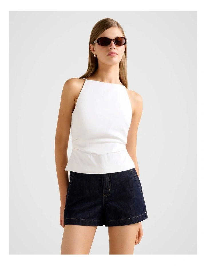 Nellie Open Back Top in White image 1