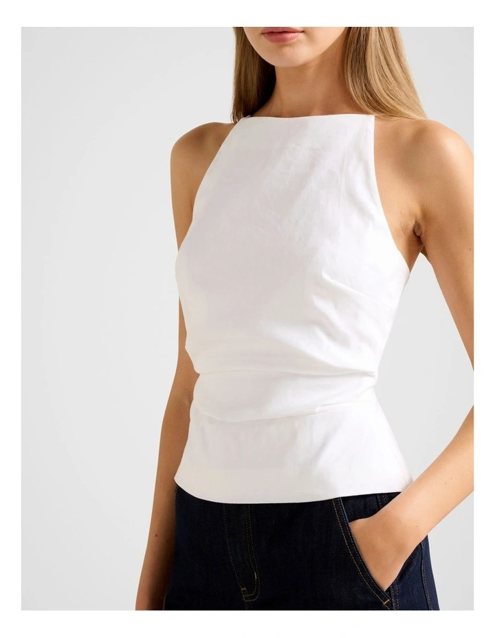 Nellie Open Back Top in White image 4
