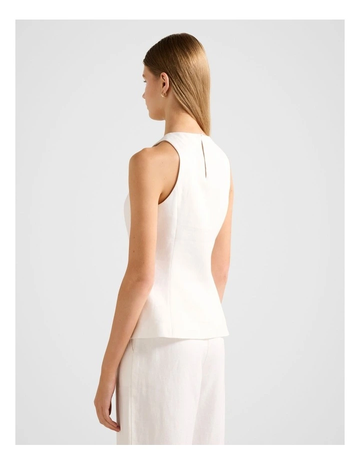 Liliana Linen Top in White image 2