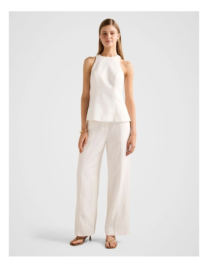 Liliana Linen Top in White image 5