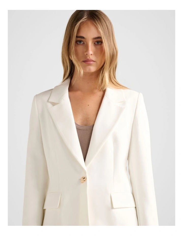 Victoria Single Breasted Blazer in White image 4
