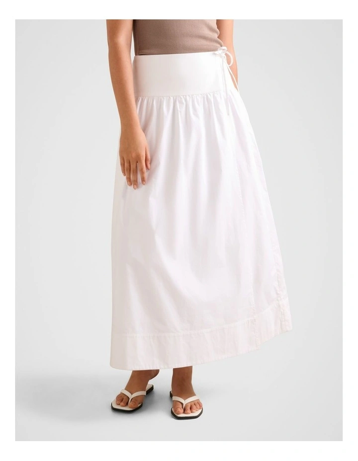 Florence Wrap Maxi Skirt in White image 1