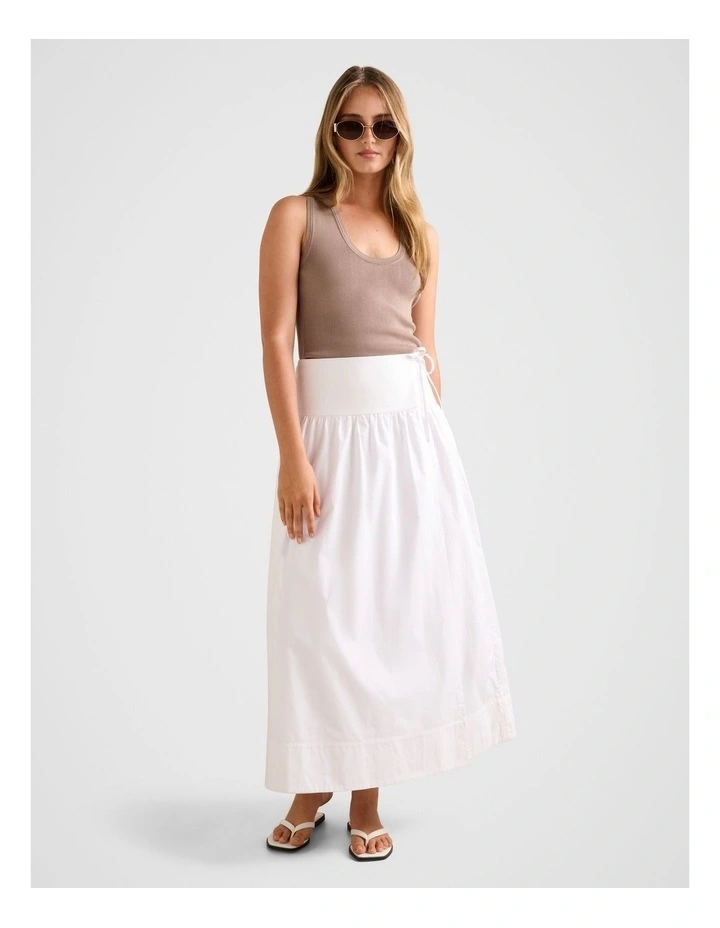Florence Wrap Maxi Skirt in White image 5