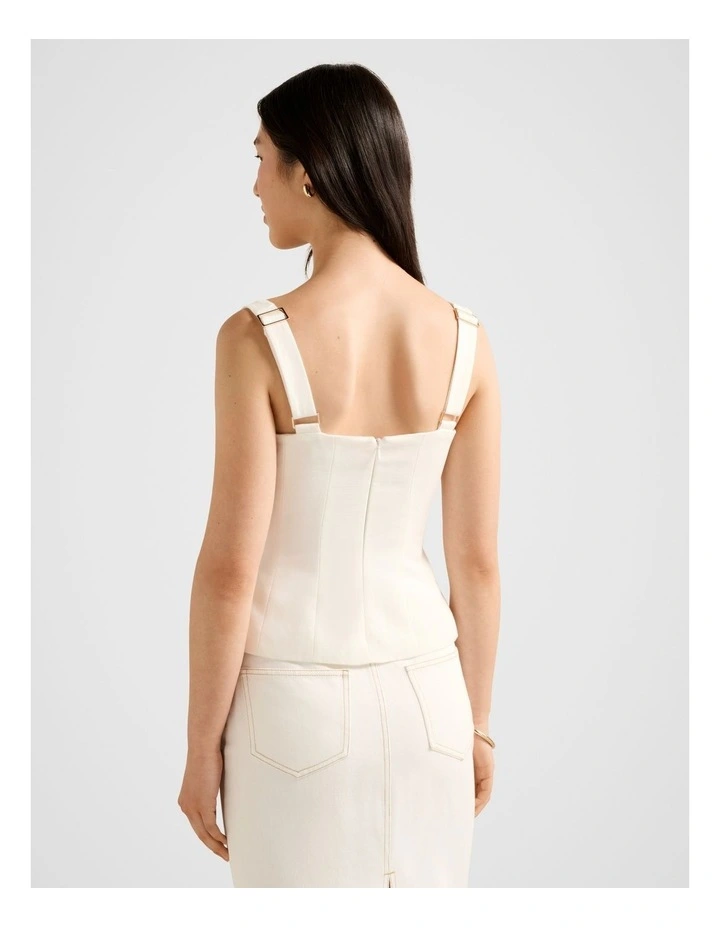 Nadia Front Tie Top in White image 2