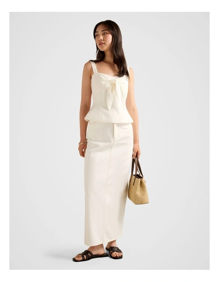 Nadia Front Tie Top in White image 5