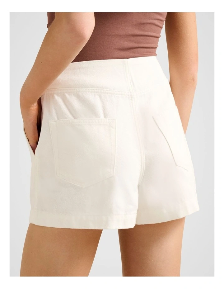 Anya Denim Shorts in White image 2