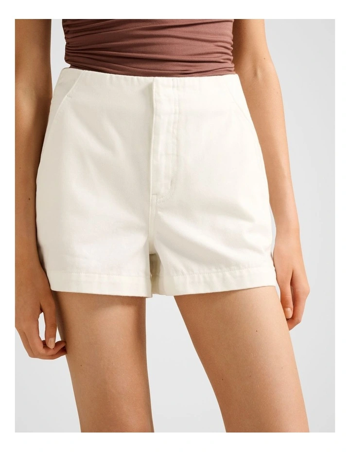 Anya Denim Shorts in White image 4