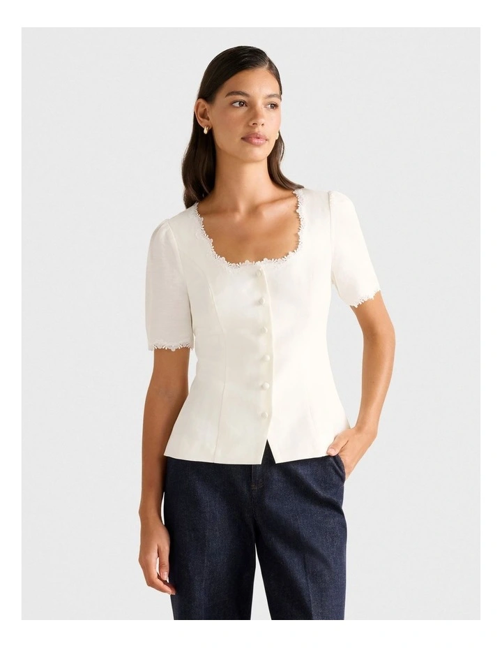Thea Tailored Top in White image 1