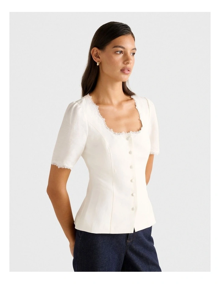 Thea Tailored Top in White image 3
