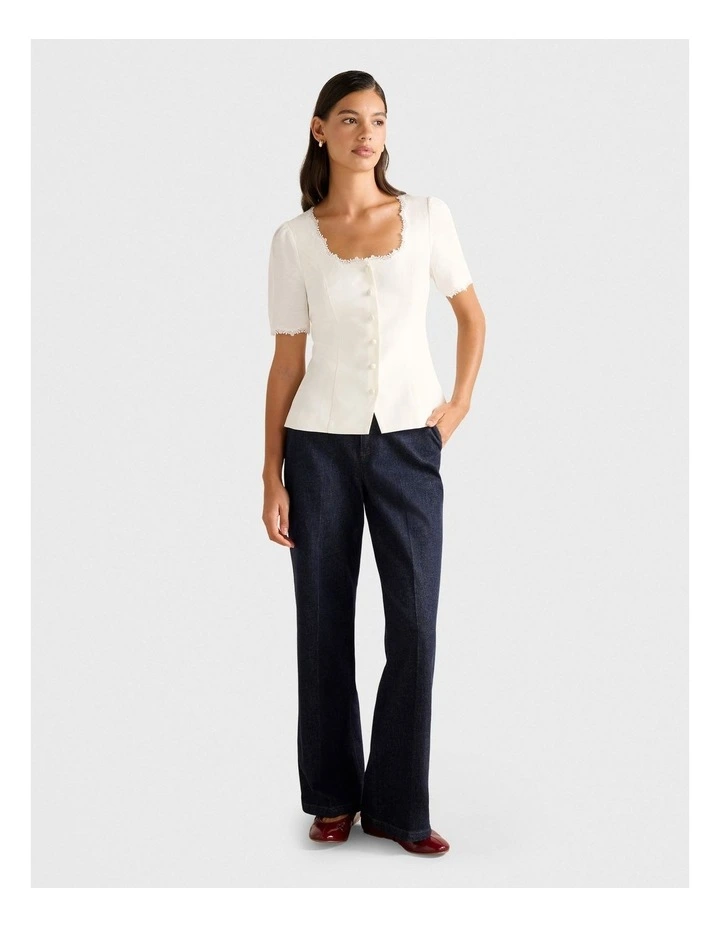 Thea Tailored Top in White image 5