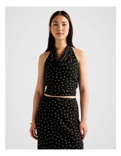 Connie Cowl Neck Top in Black