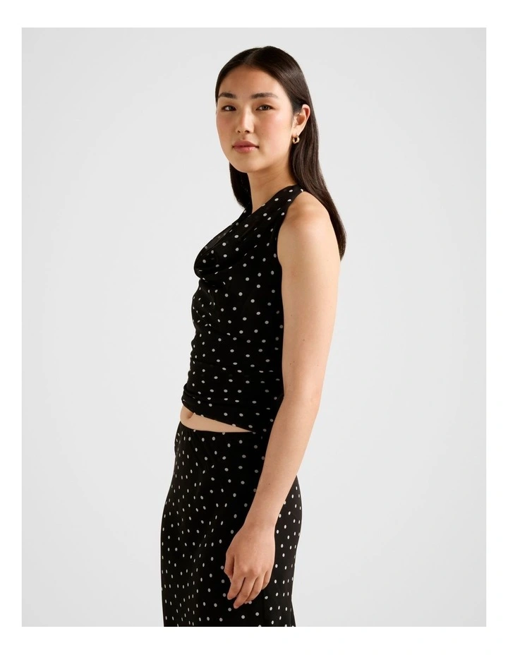 Connie Cowl Neck Top in Black image 3