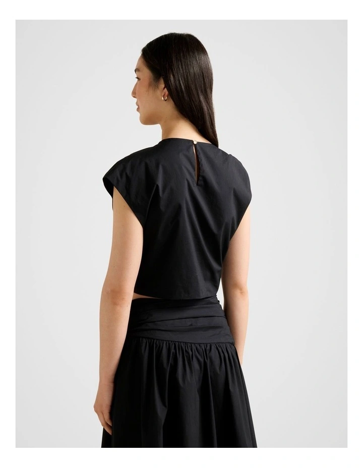 Dottie Draped Hardware Top in Black image 2