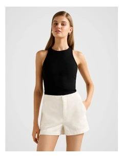 Blair Racer Tank Top in Black