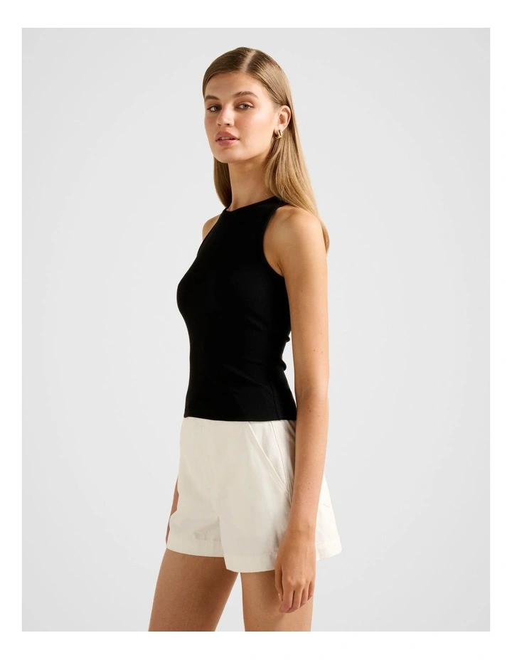 Blair Racer Tank Top in Black image 3