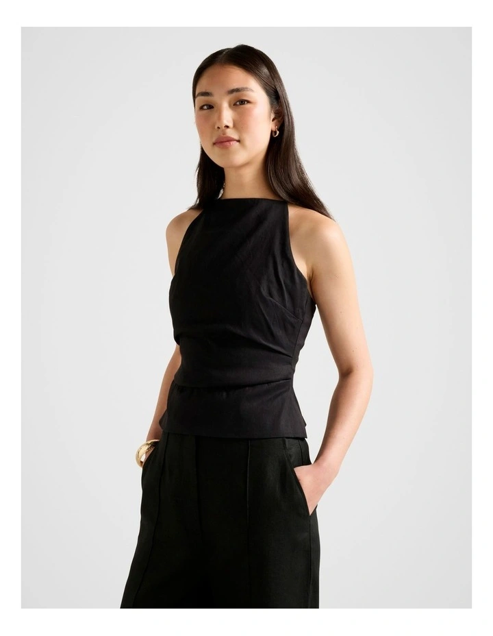 Nellie Open Back Top in Black image 3