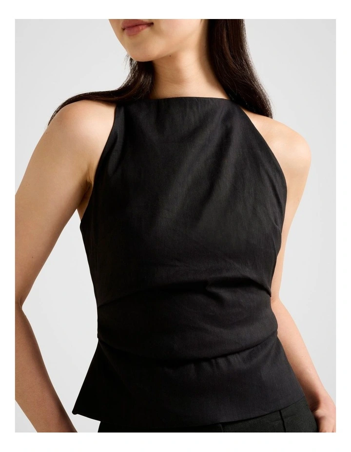Nellie Open Back Top in Black image 4