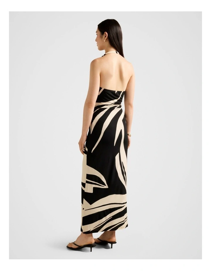 Caitie Draped Jersey Midi Dress in Multi image 2