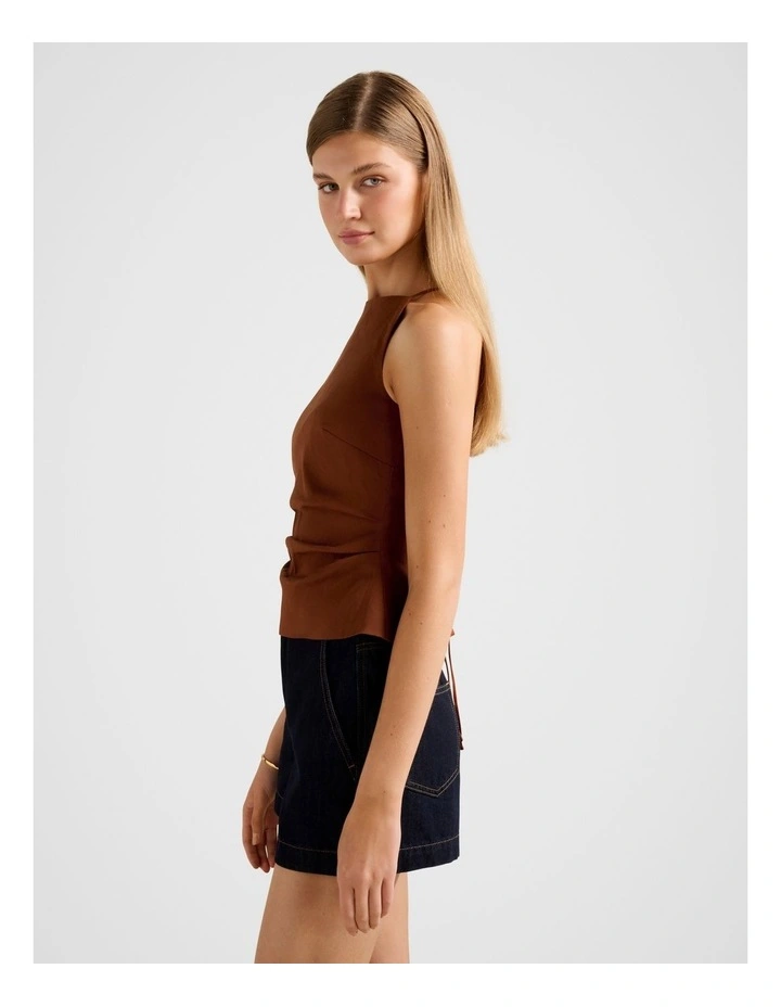 Nellie Open Back Top in Brown image 3
