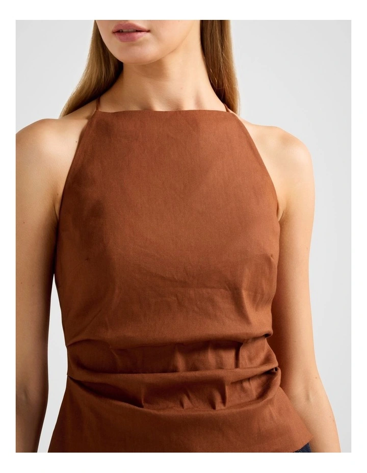 Nellie Open Back Top in Brown image 4