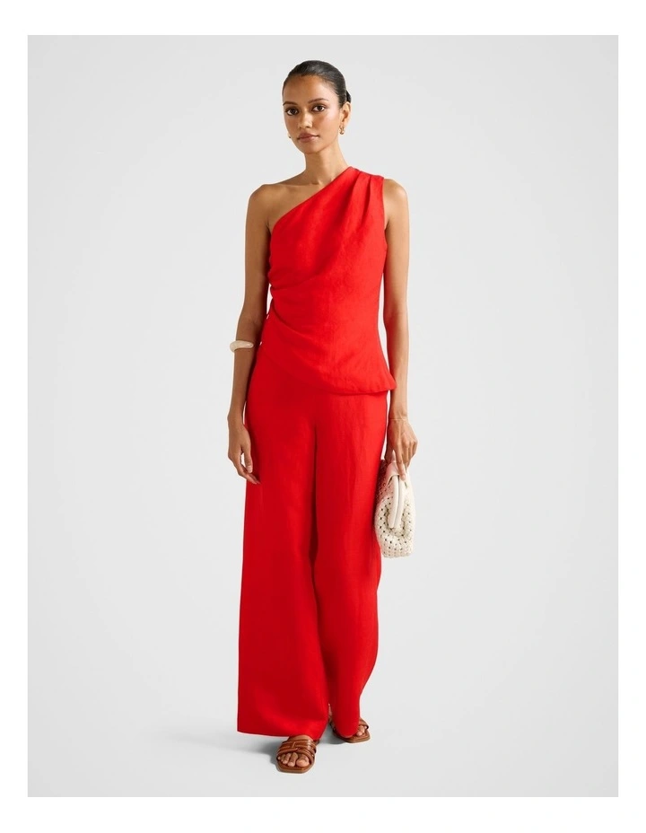 Noah One Shoulder Top in Red image 5