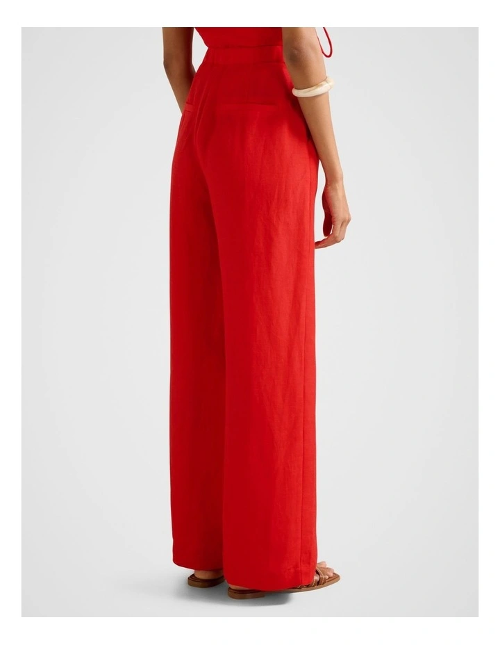 Caitlin Linen Wide Leg Pants in Red image 2