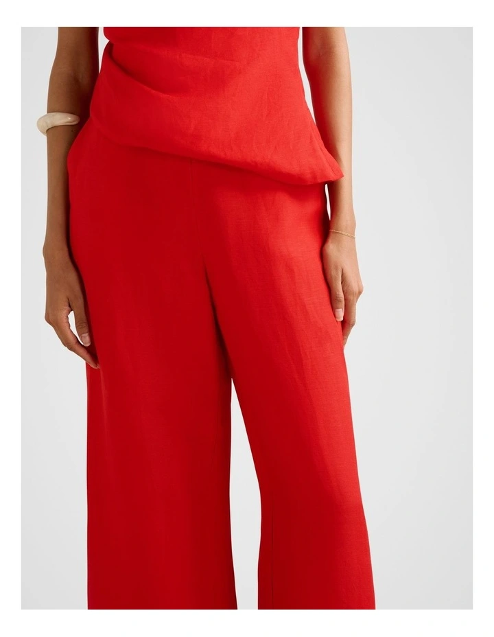 Caitlin Linen Wide Leg Pants in Red image 4