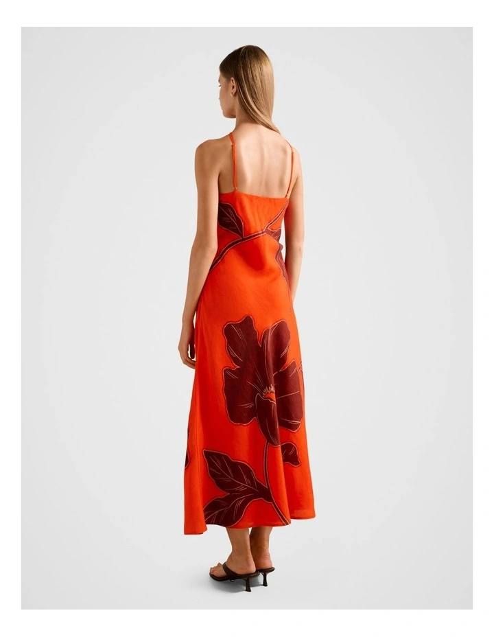 Nova Arrow Neck Maxi Dress in Red image 2