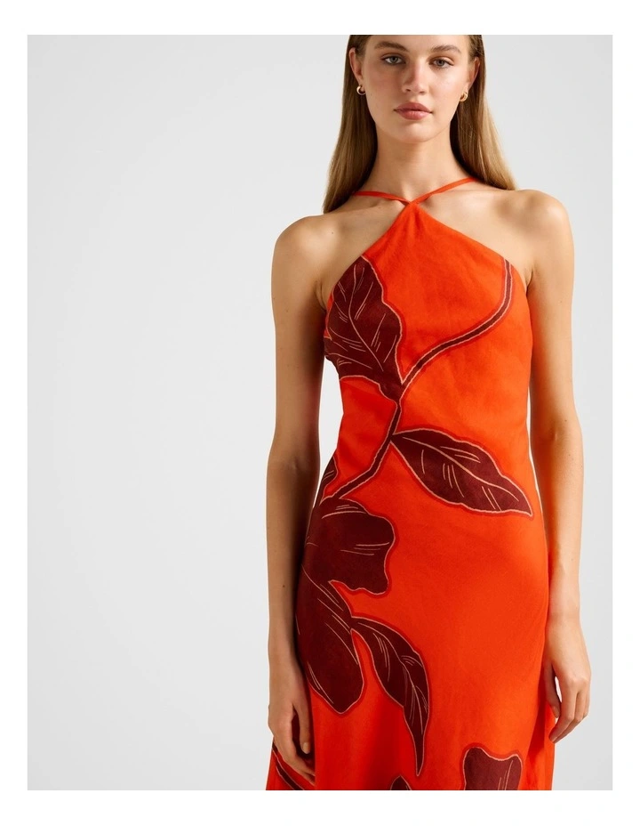 Nova Arrow Neck Maxi Dress in Red image 4