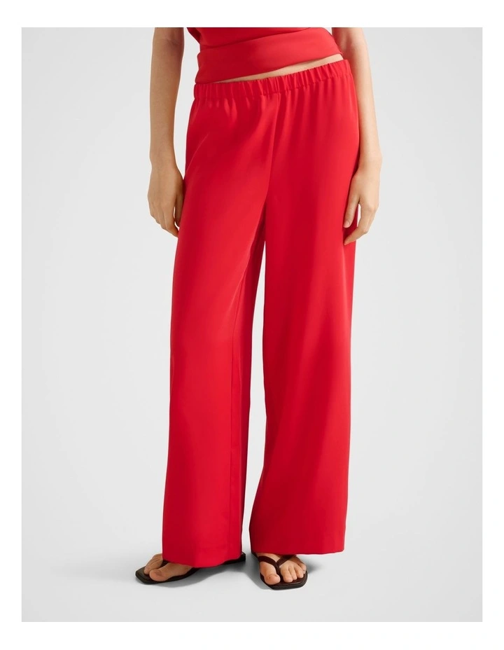 Evelyn Elastic Wide Leg Pants in Red image 1