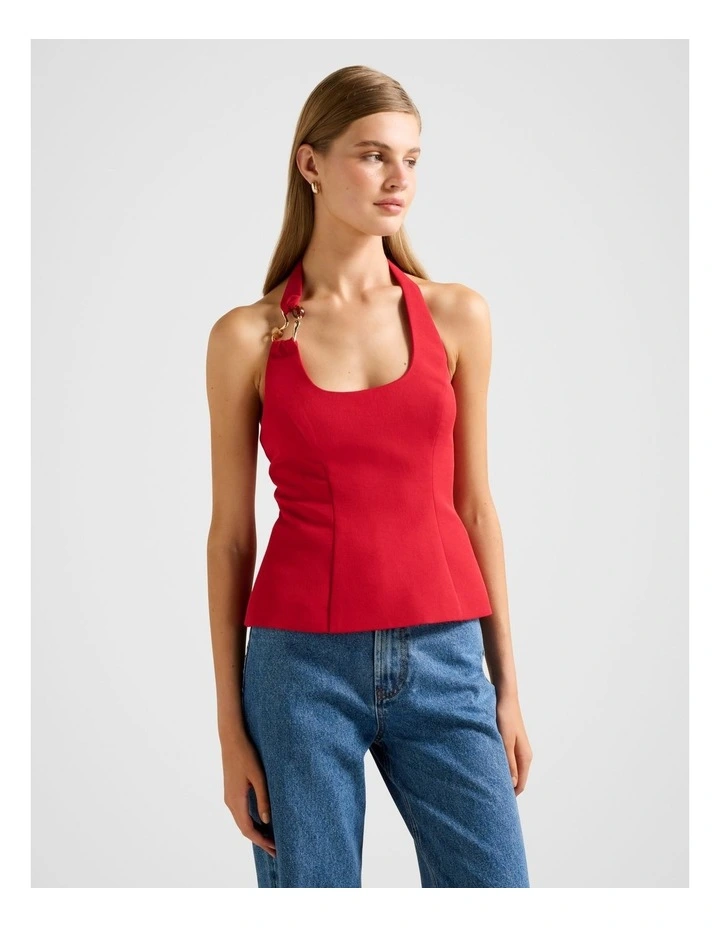 Dina Hardware Detail Top in Red image 3